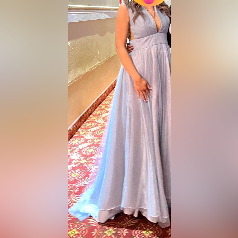 Size 4 Blue-Grey Tulle Gown